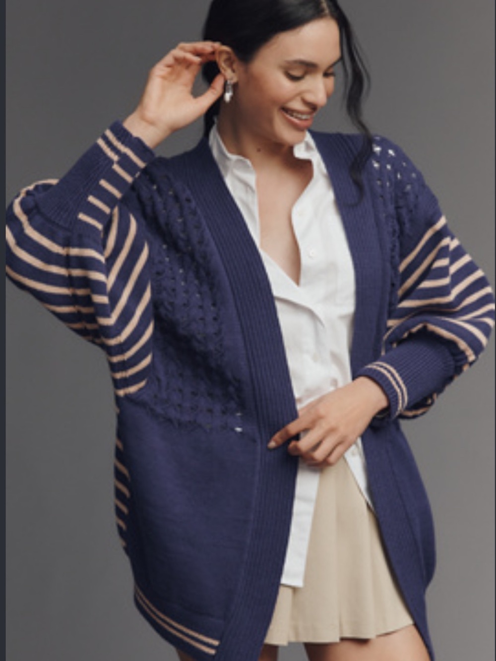NWT Anthropologie Maeve V-Neck Oversized Open-Front Cardigan Sweater Medium